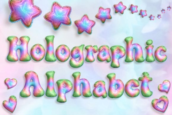 Download Pastel Holographic Alphabet - Premium Resources