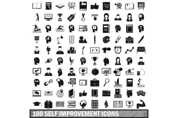 Download 100 Self Improvement Icons Set - Self improvement Collection