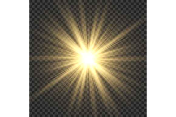 Download Realistic Sun Rays. Yellow Sun Ray Glow - Realistic Collection