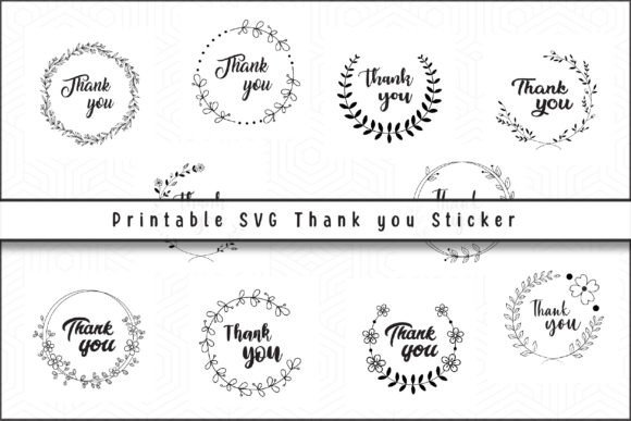Download Printable SVG Thank You Sticker Set - Thank you sticker Collection