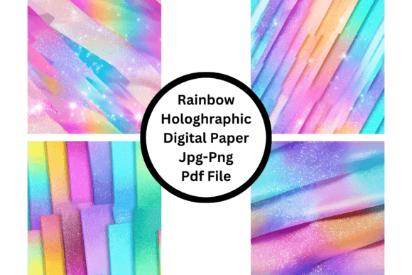 Download Rainbow Holographic Digital Paper - Premium Resources